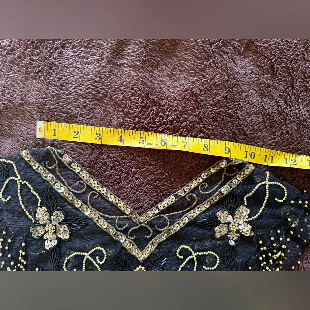 Vintage Beaded Mesh Capelet / Shawl Collar - Picture 12 of 15